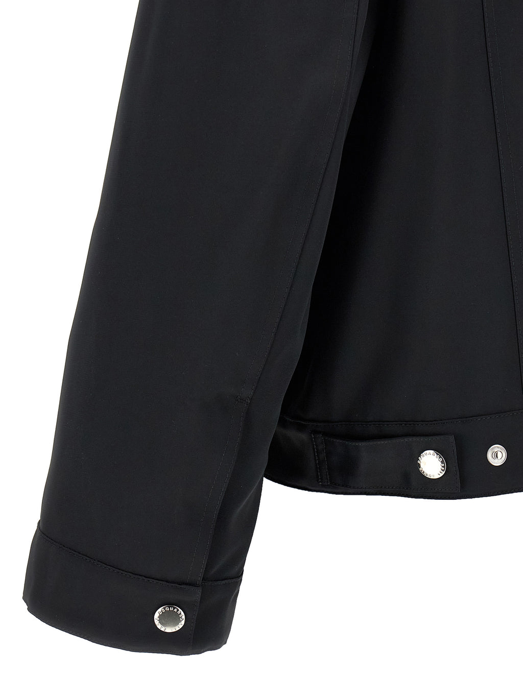 Black Polyester Full-Length Jacket