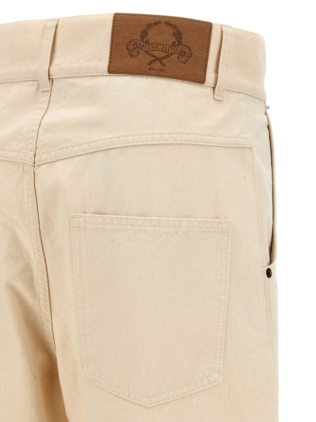 Beige Cotton Casual Pants