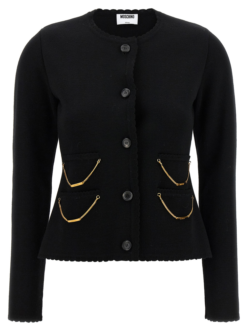 Black Virgin Wool Cardigan