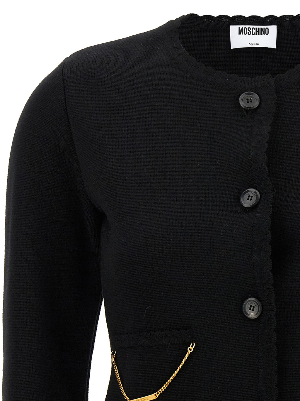 Black Virgin Wool Cardigan