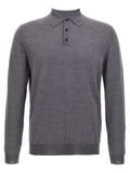 Gray Virgin Wool Polo Shirt
