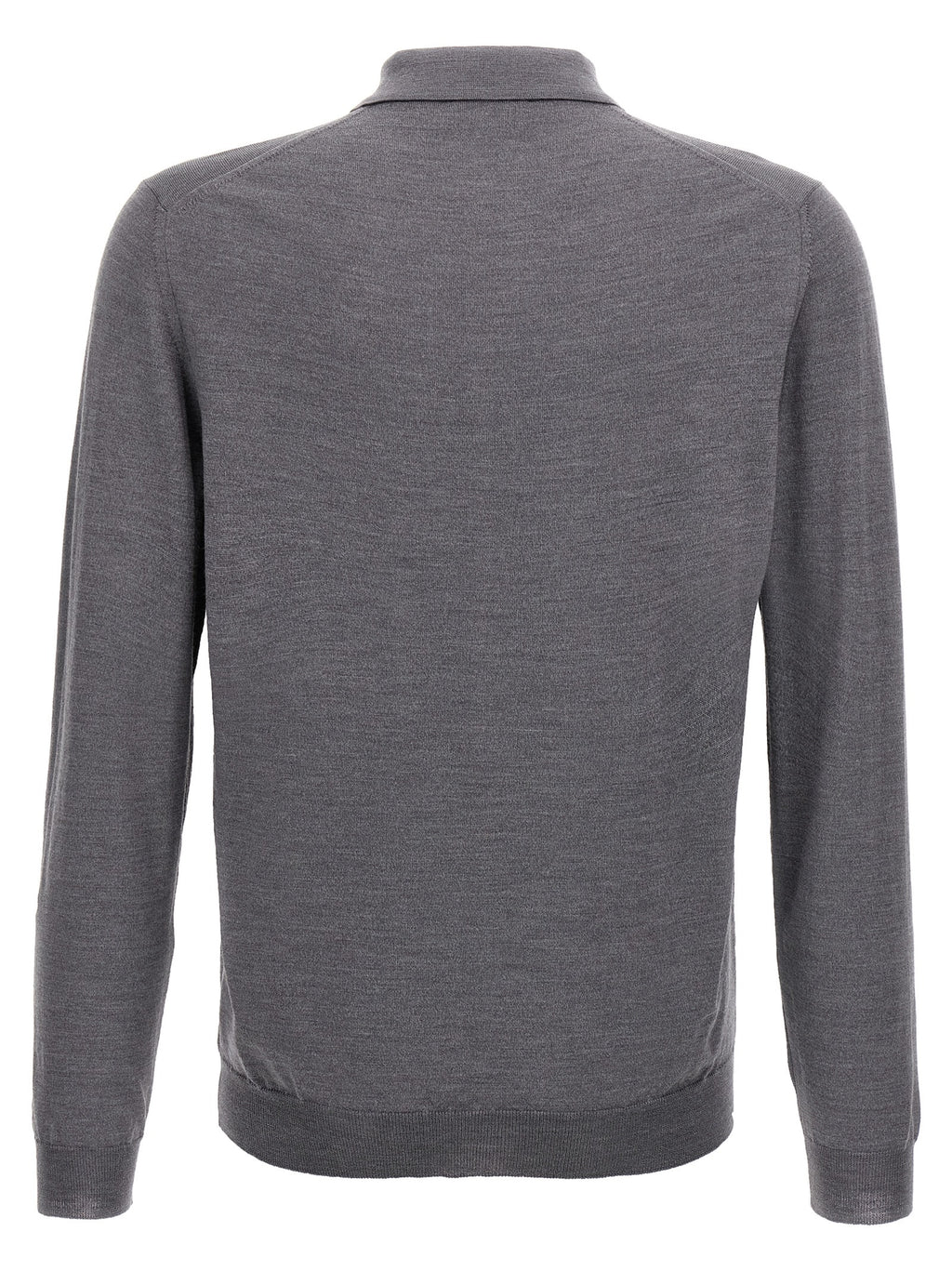 Gray Virgin Wool Polo Shirt