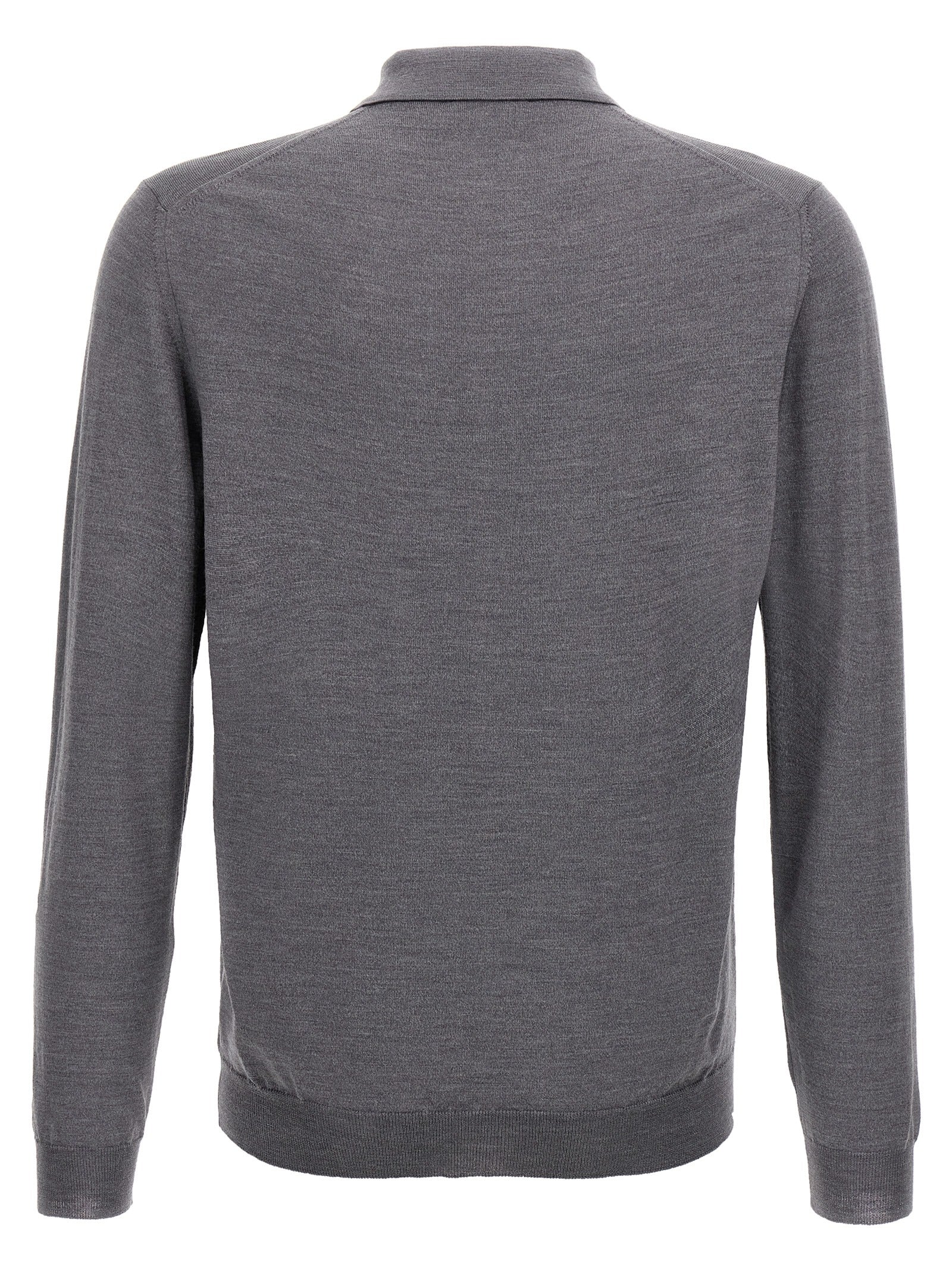 Gray Virgin Wool Polo Shirt