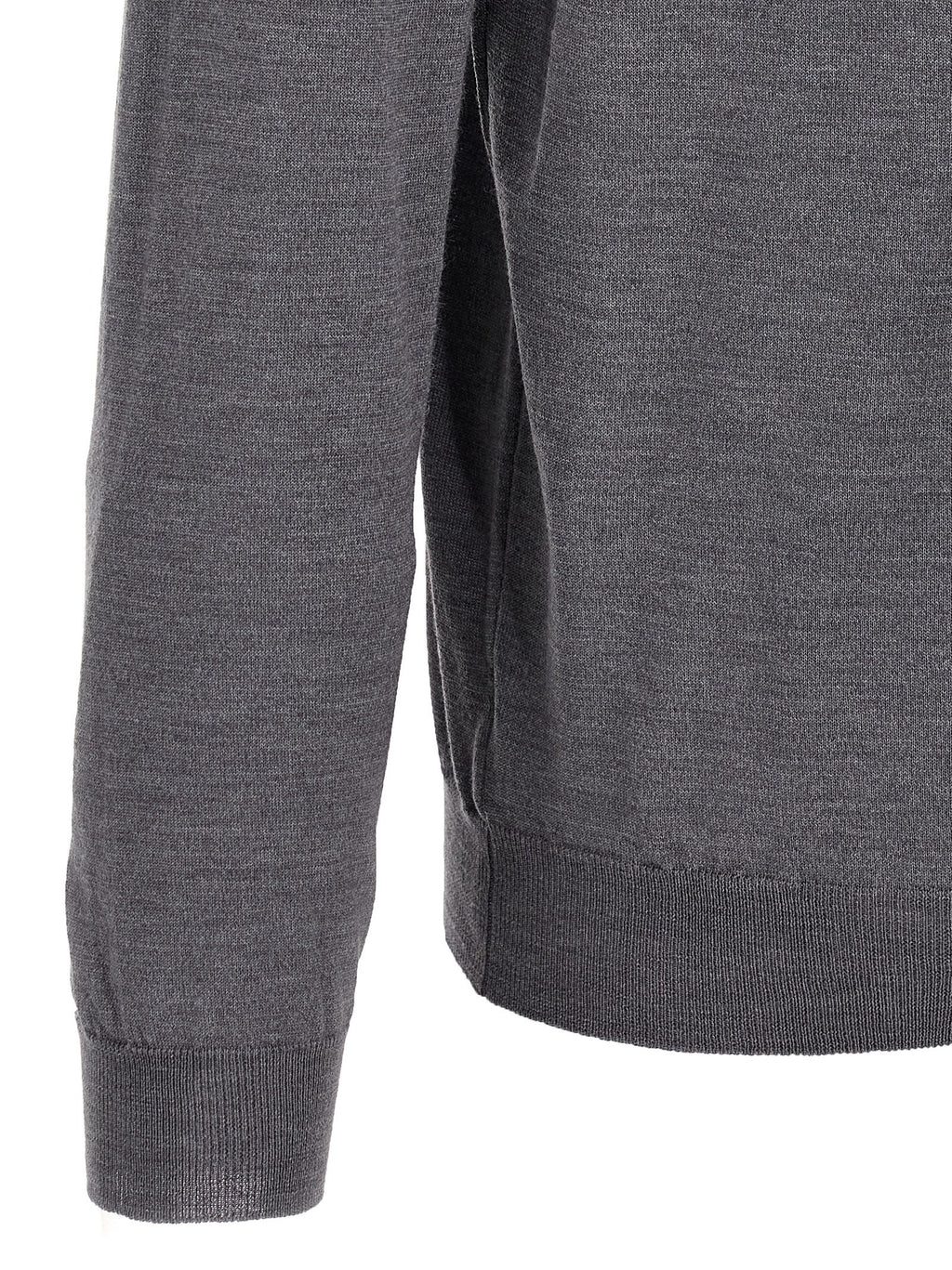Gray Virgin Wool Polo Shirt