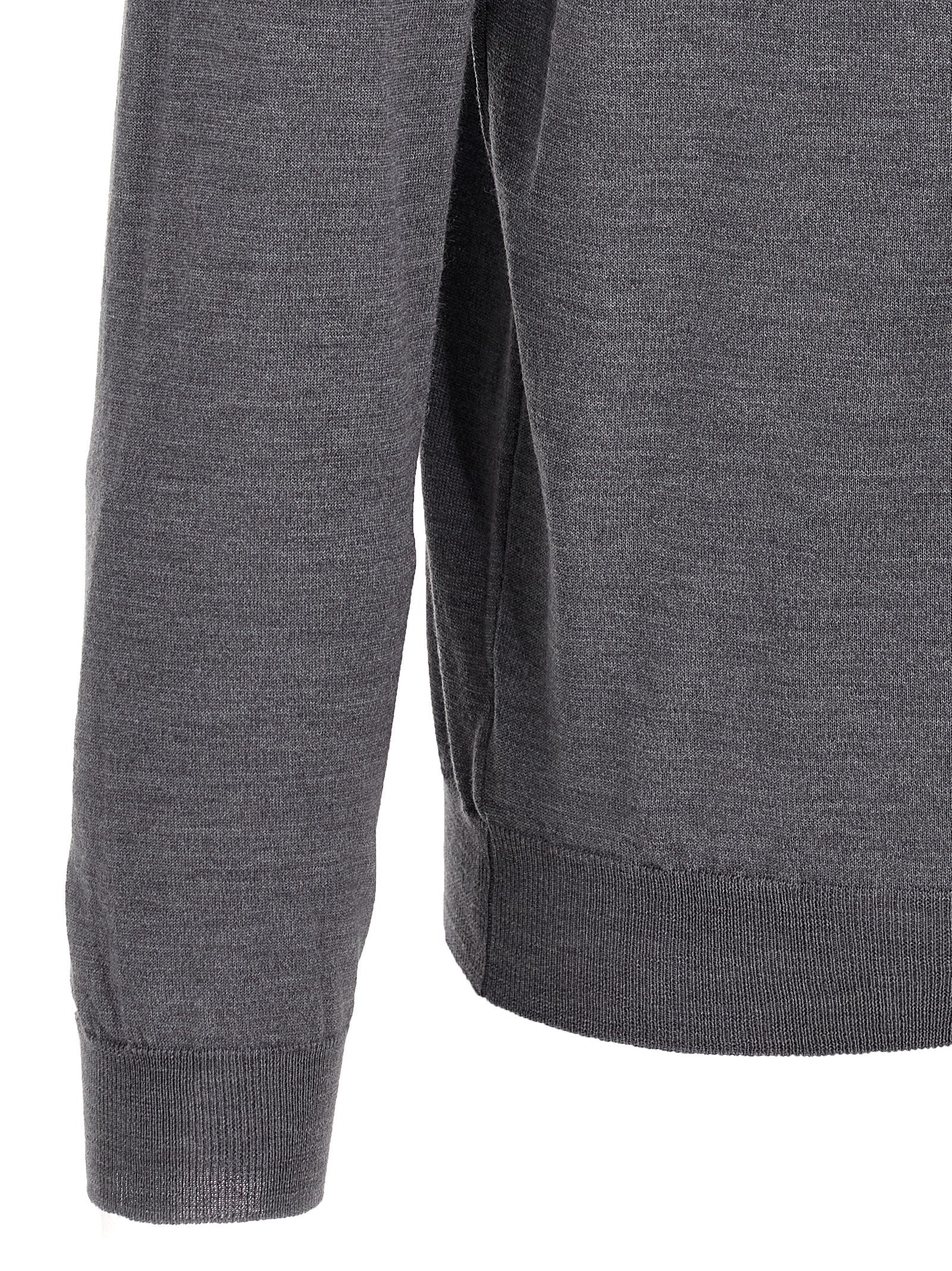 Gray Virgin Wool Polo Shirt
