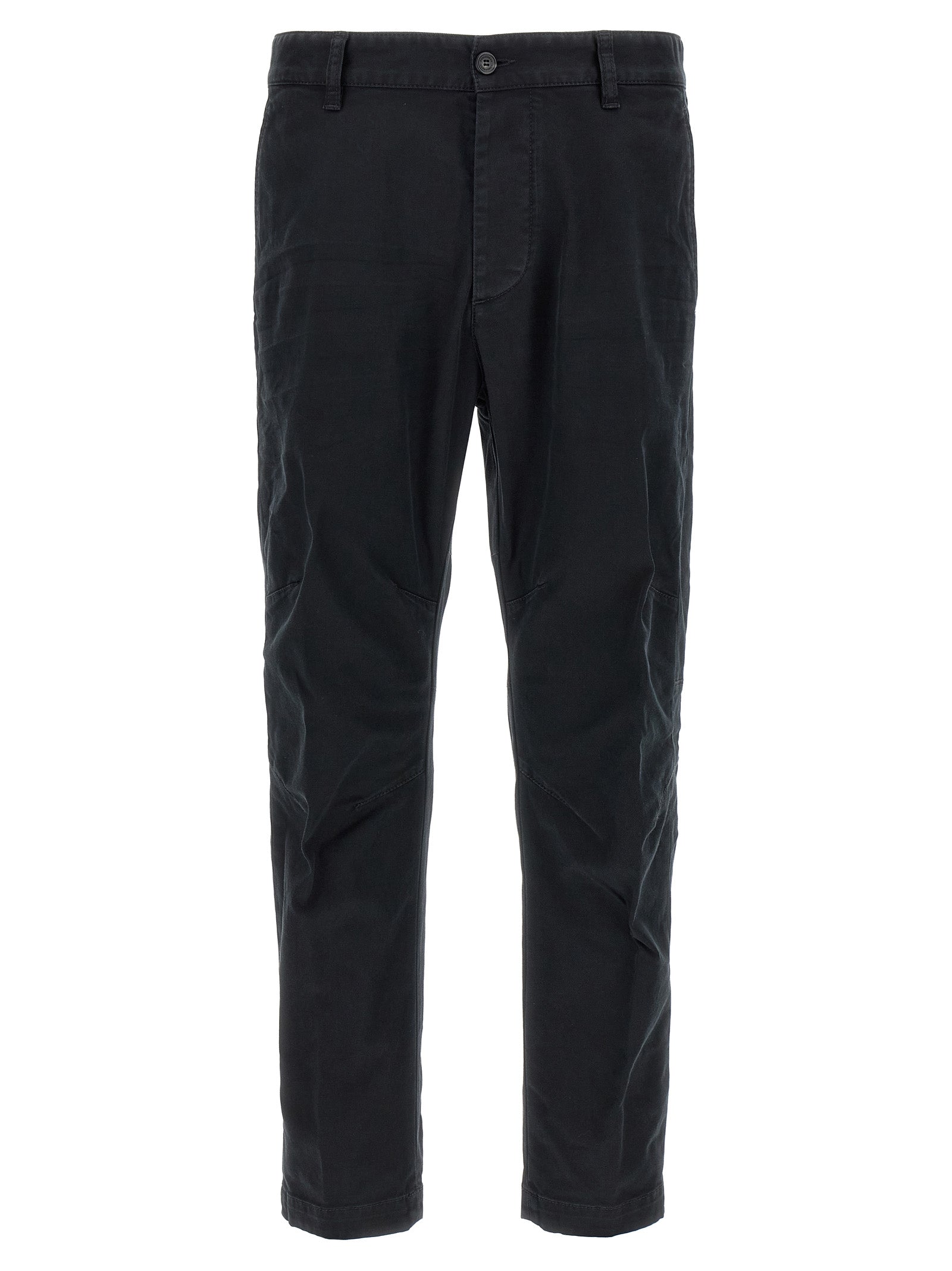 Black Cotton Chino Pants