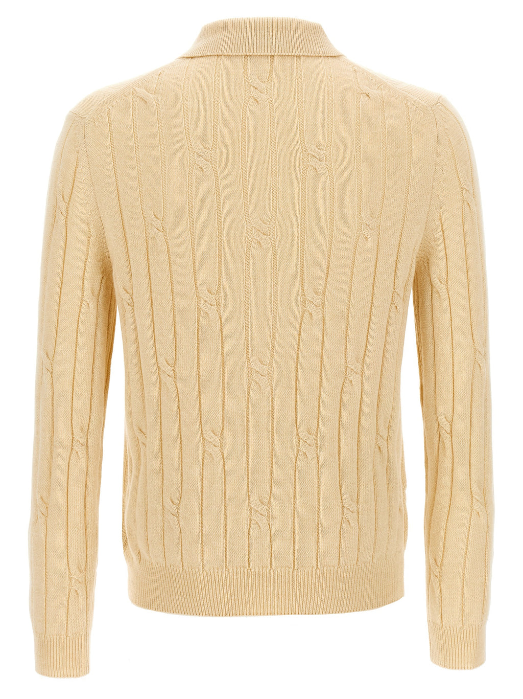 Beige Virgin Wool Polo Shirt
