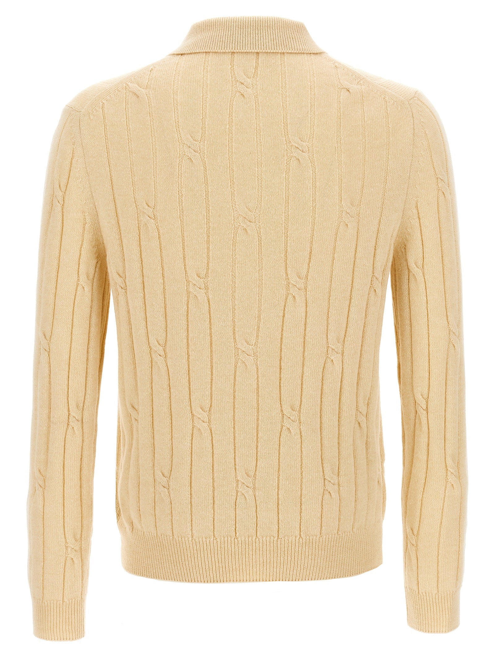 Beige Virgin Wool Polo Shirt