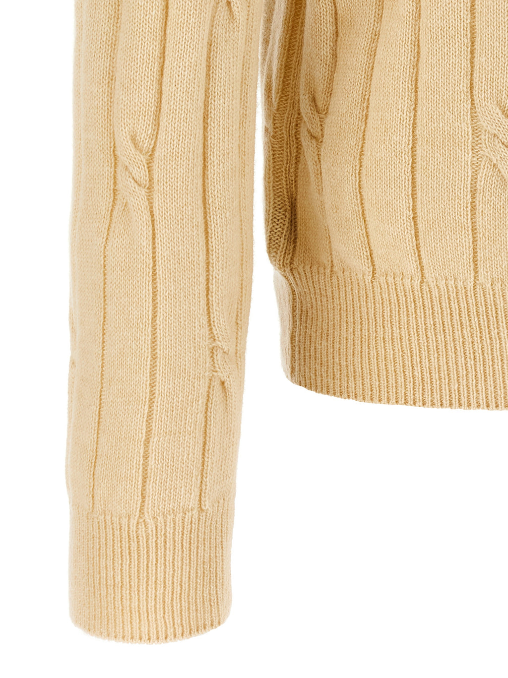 Beige Virgin Wool Polo Shirt