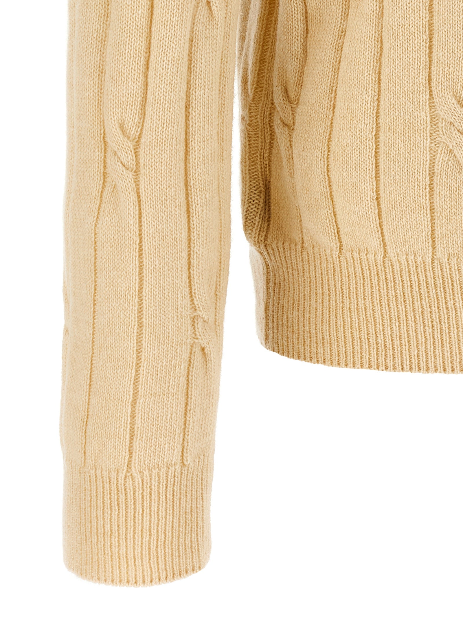 Beige Virgin Wool Polo Shirt