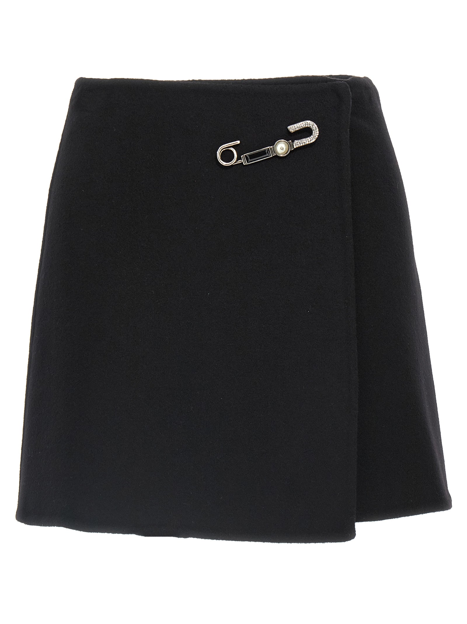 Black Virgin Wool Long Skirt