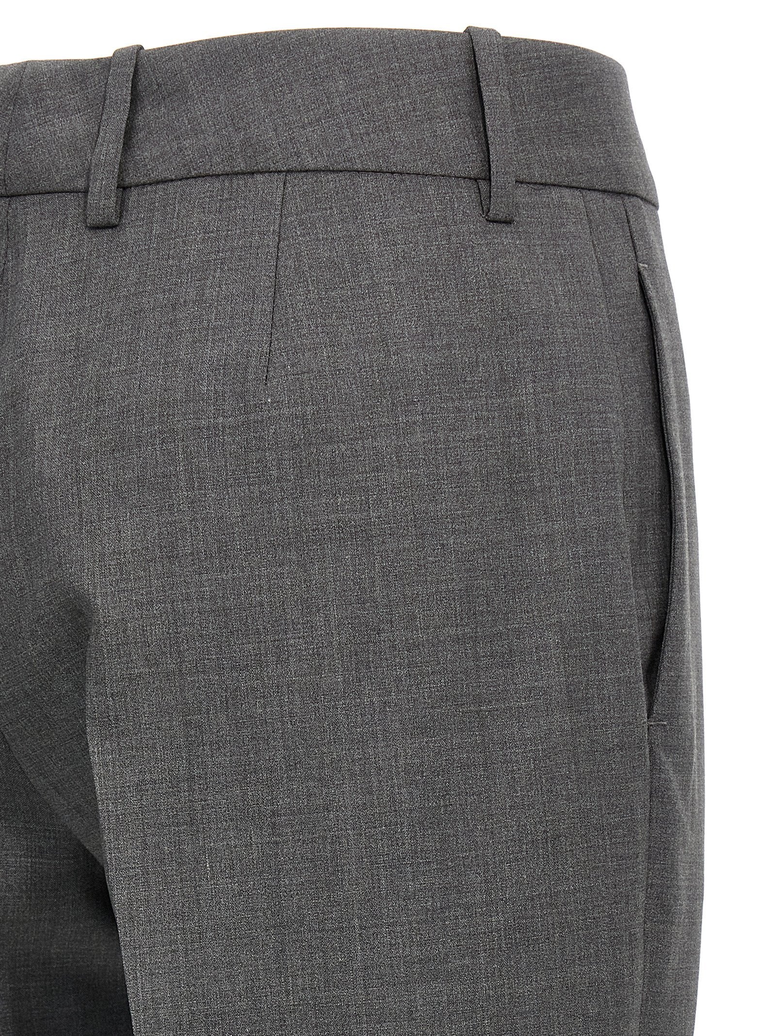 Gray Virgin Wool Dress Pants