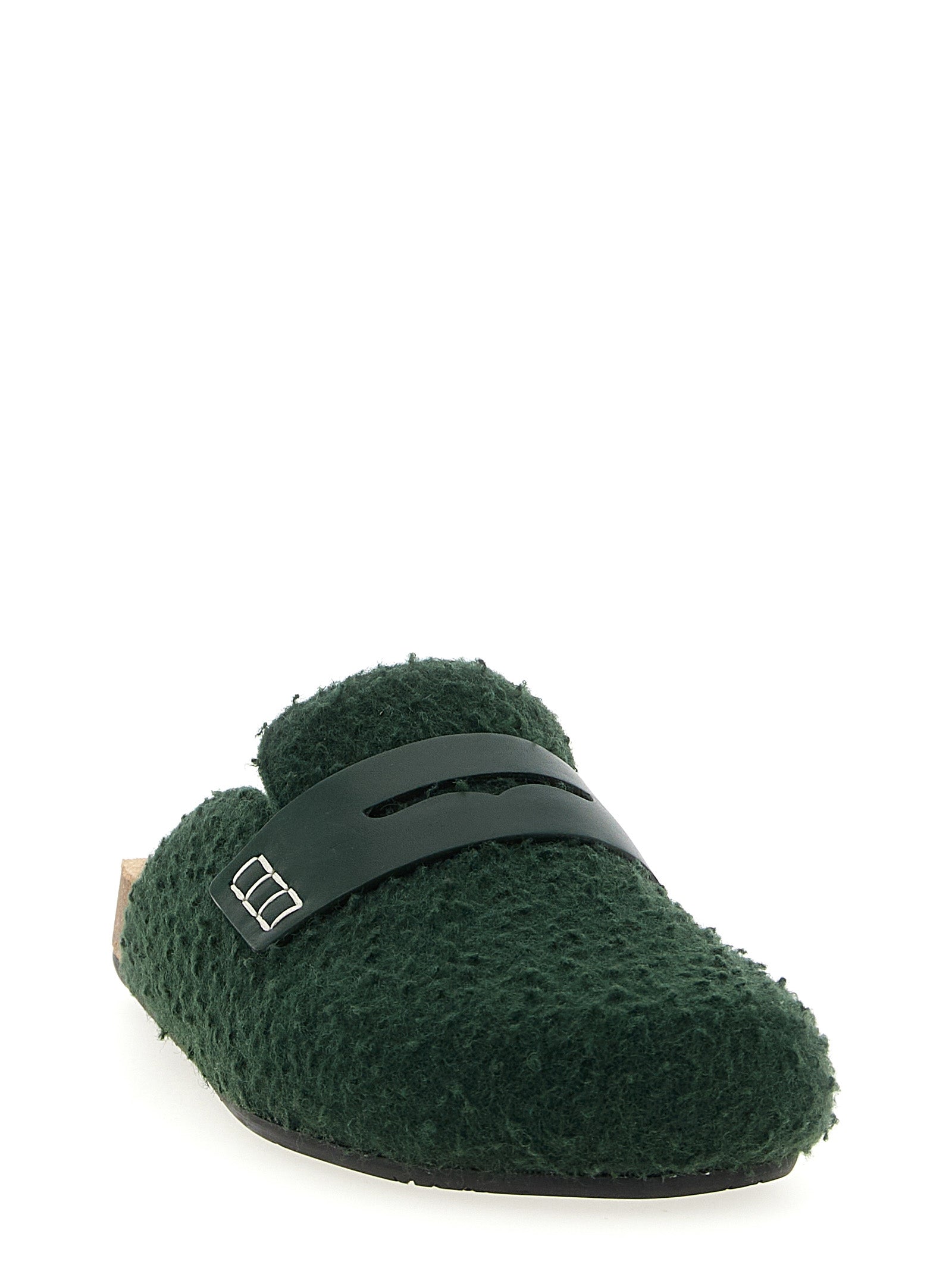 Bicolor Virgin Wool Slip-On Loafers