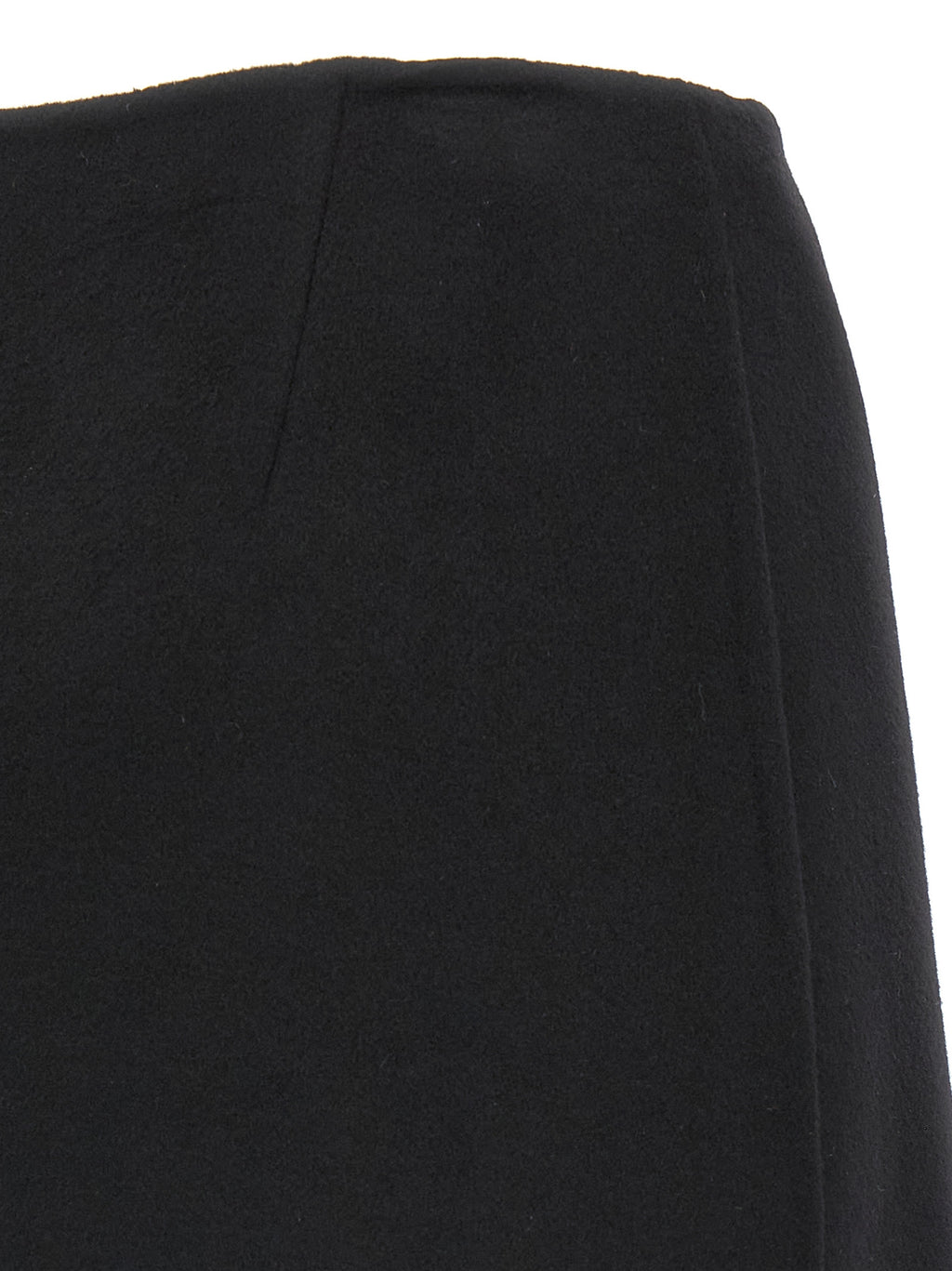Black Virgin Wool Long Skirt