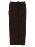 Brown Wool Midi Skirt