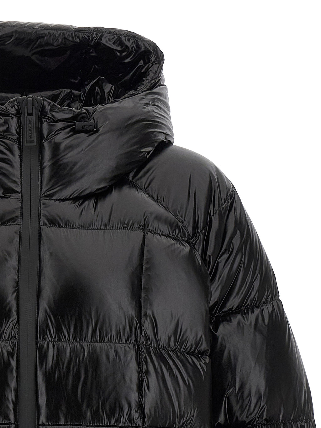 Black Polyamide Full-Length Jacket
