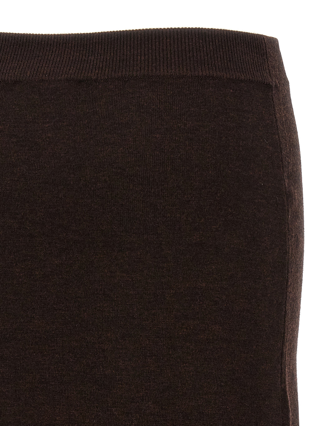 Brown Wool Midi Skirt