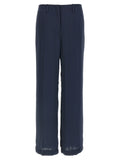 Blue Polyester Casual Pants