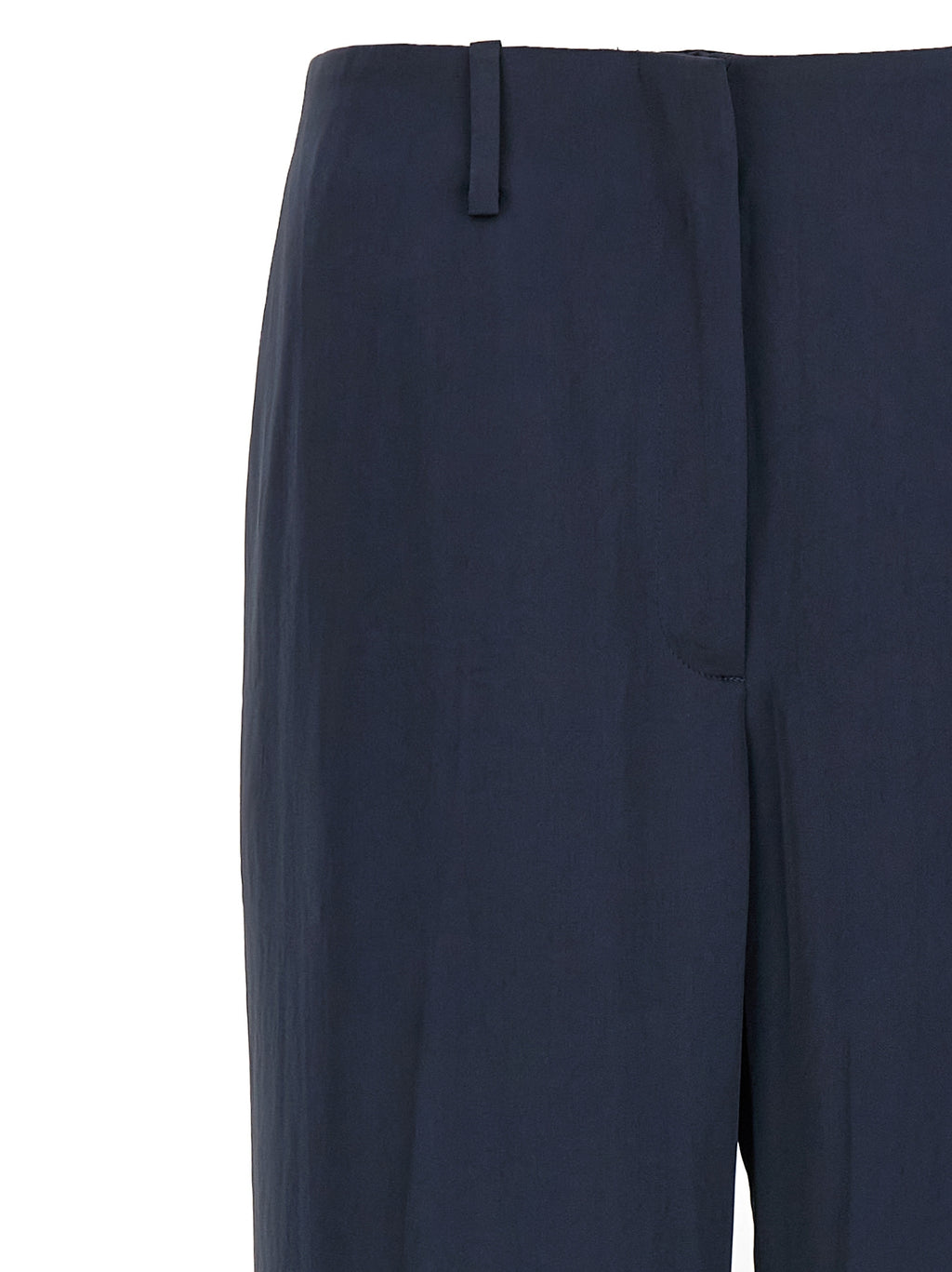 Blue Polyester Casual Pants