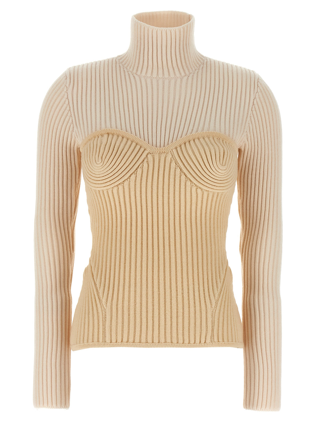 Beige Merino Wool Cardigan