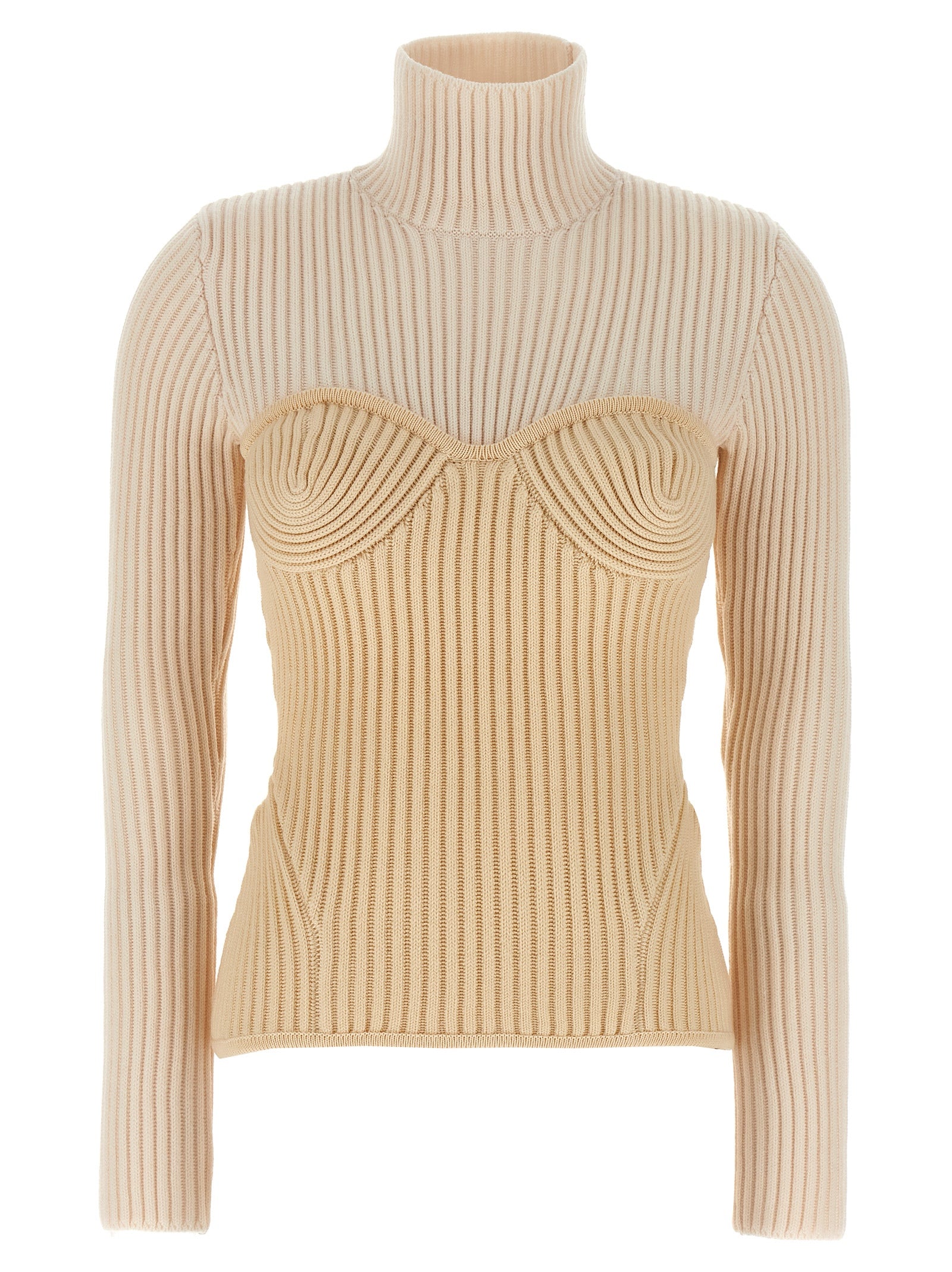 Beige Merino Wool Cardigan