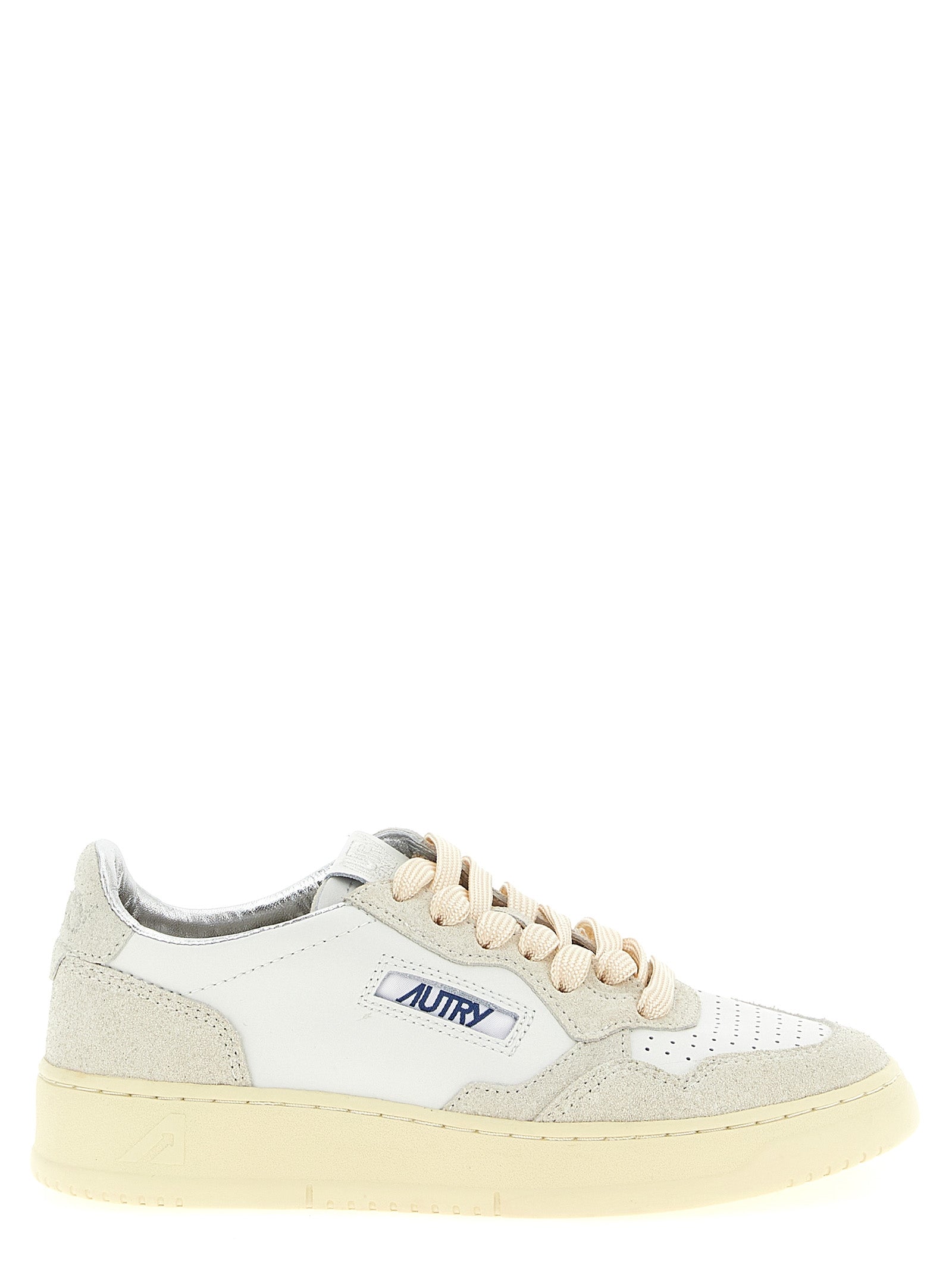 Beige Cowhide Low Top Sneakers