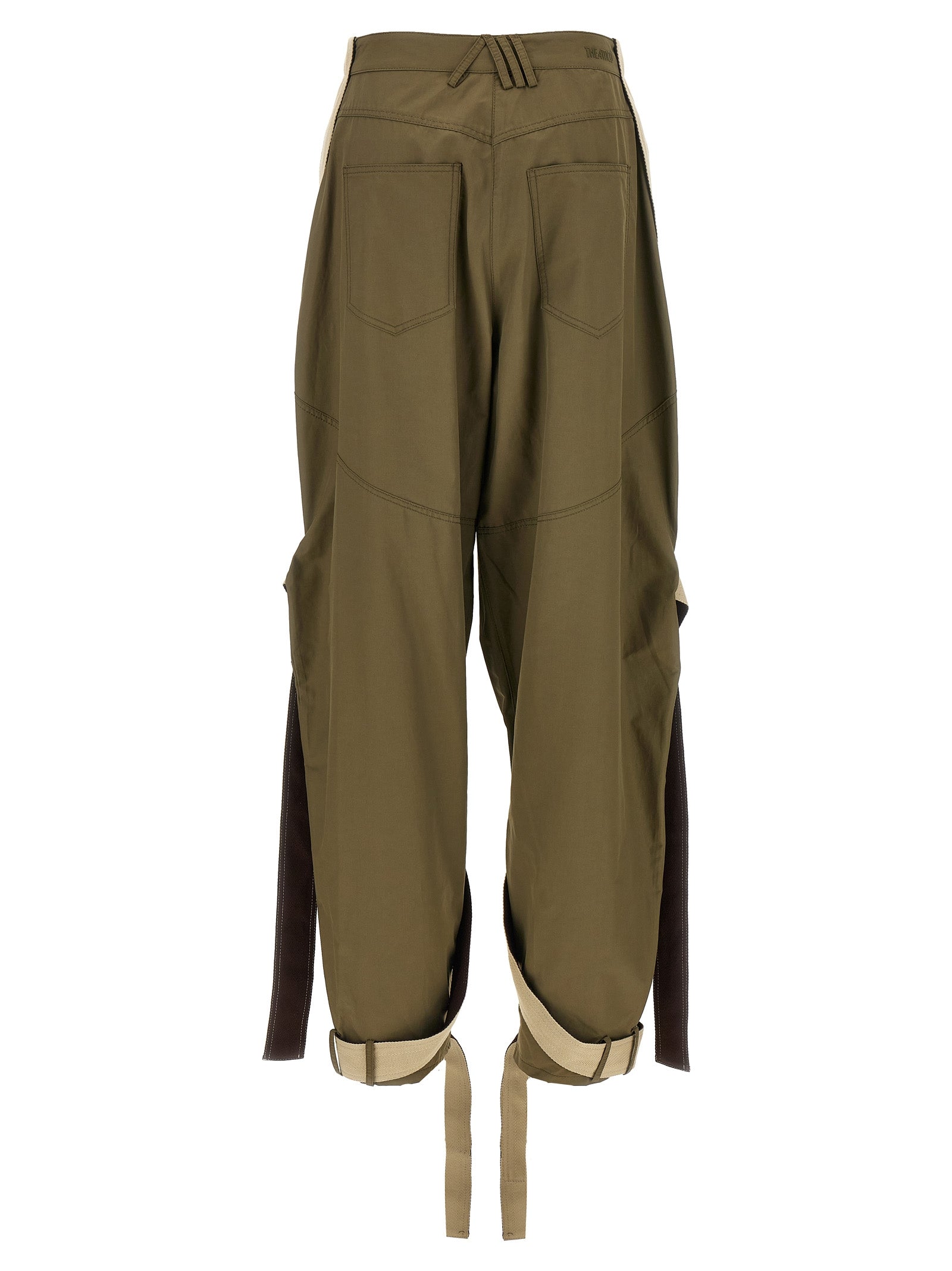 Bicolor Cotton Cargo Pants