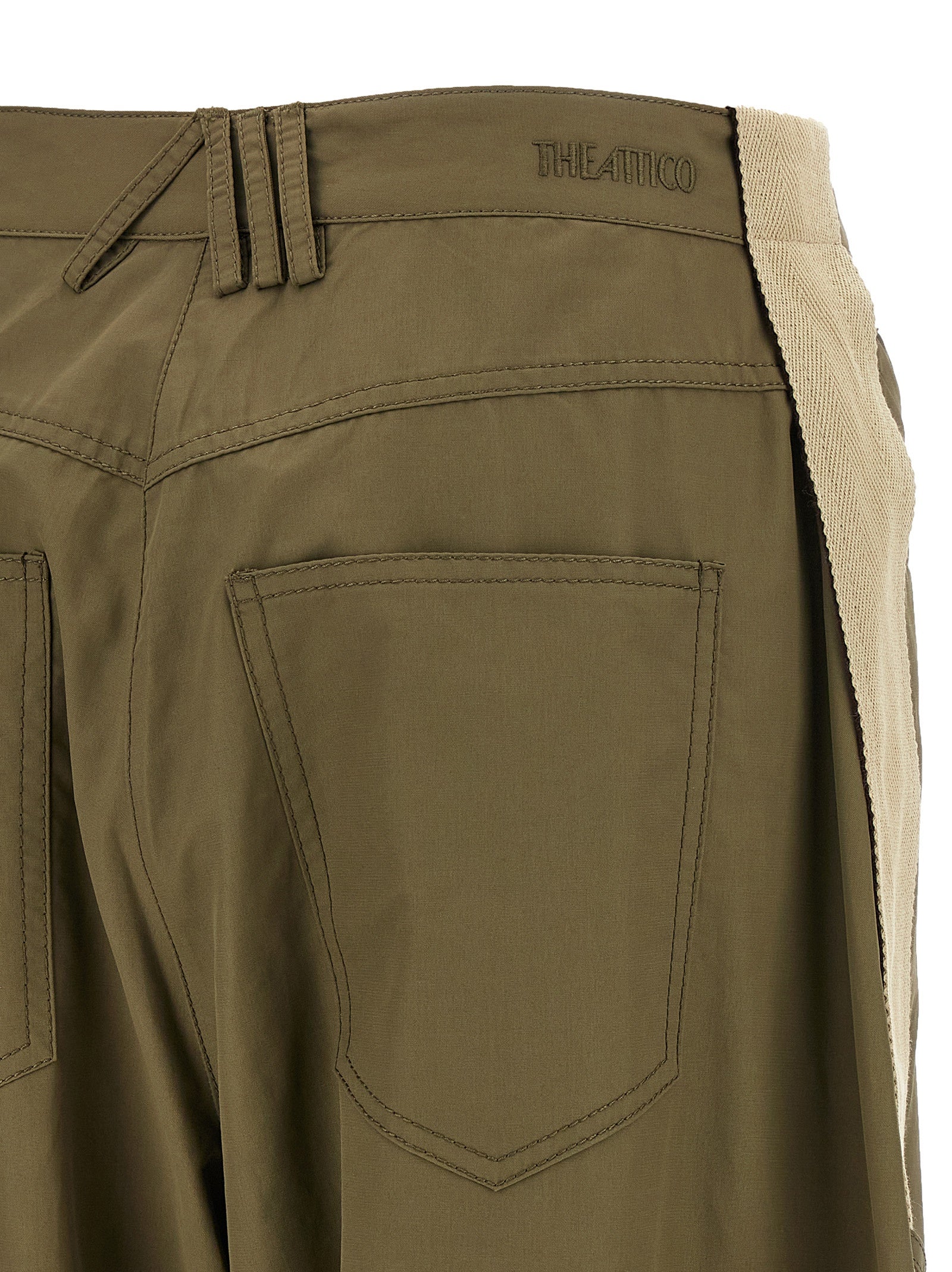 Bicolor Cotton Cargo Pants