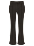 Brown Virgin Wool Flared Pants