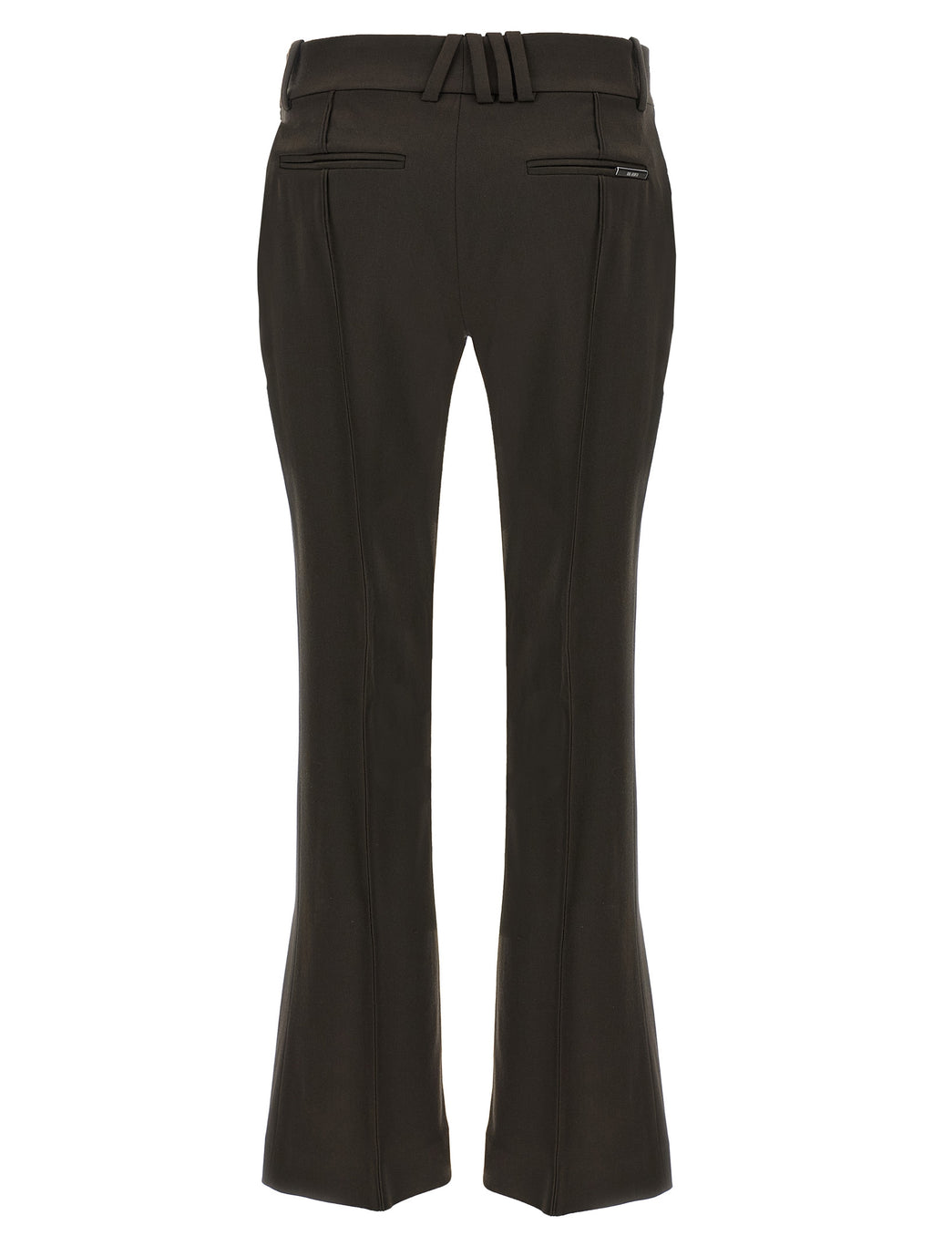Brown Virgin Wool Flared Pants