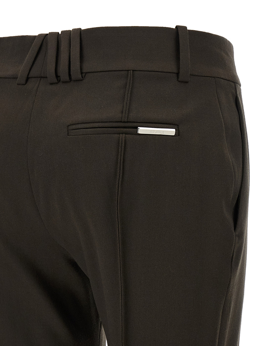 Brown Virgin Wool Flared Pants
