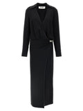 Black Marabou Midi Dress