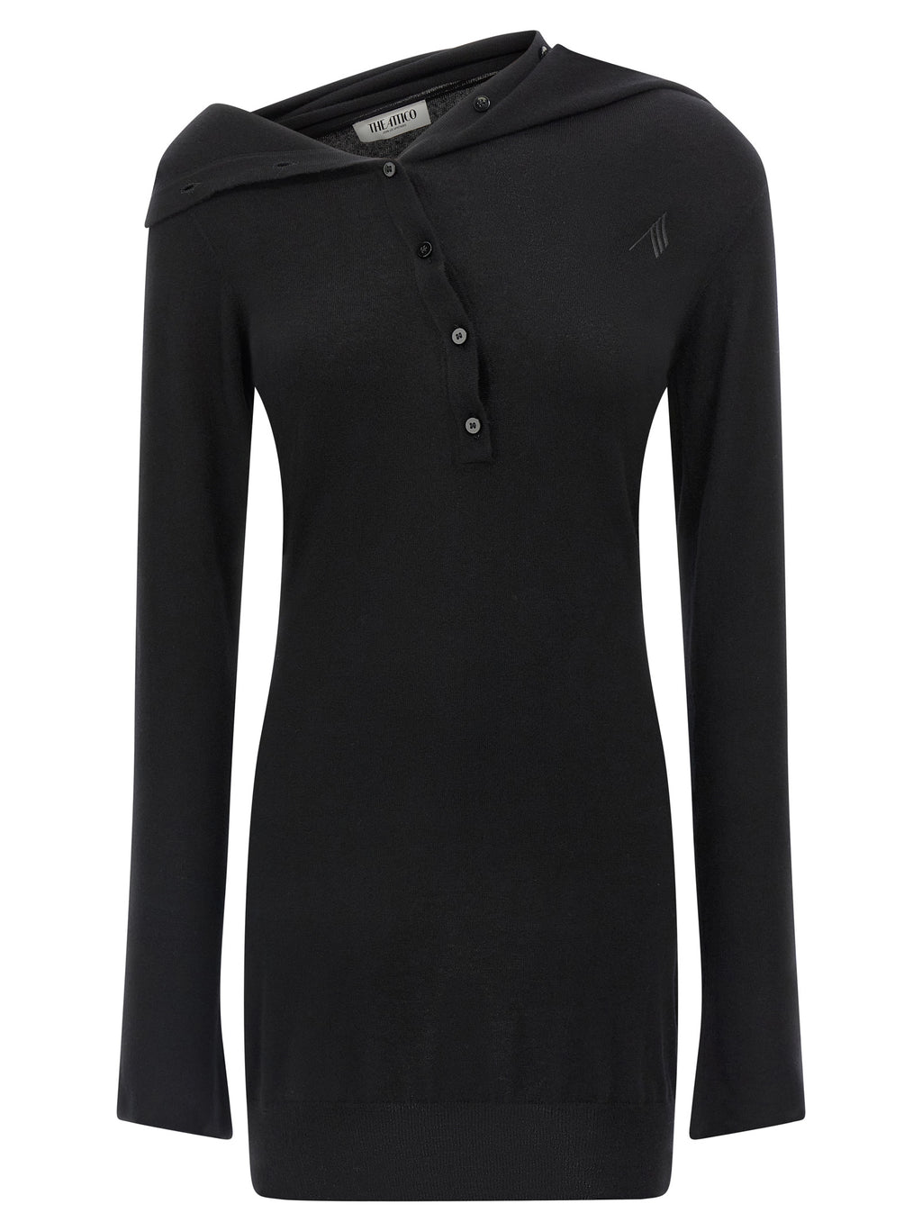 Black Virgin Wool Short Dress