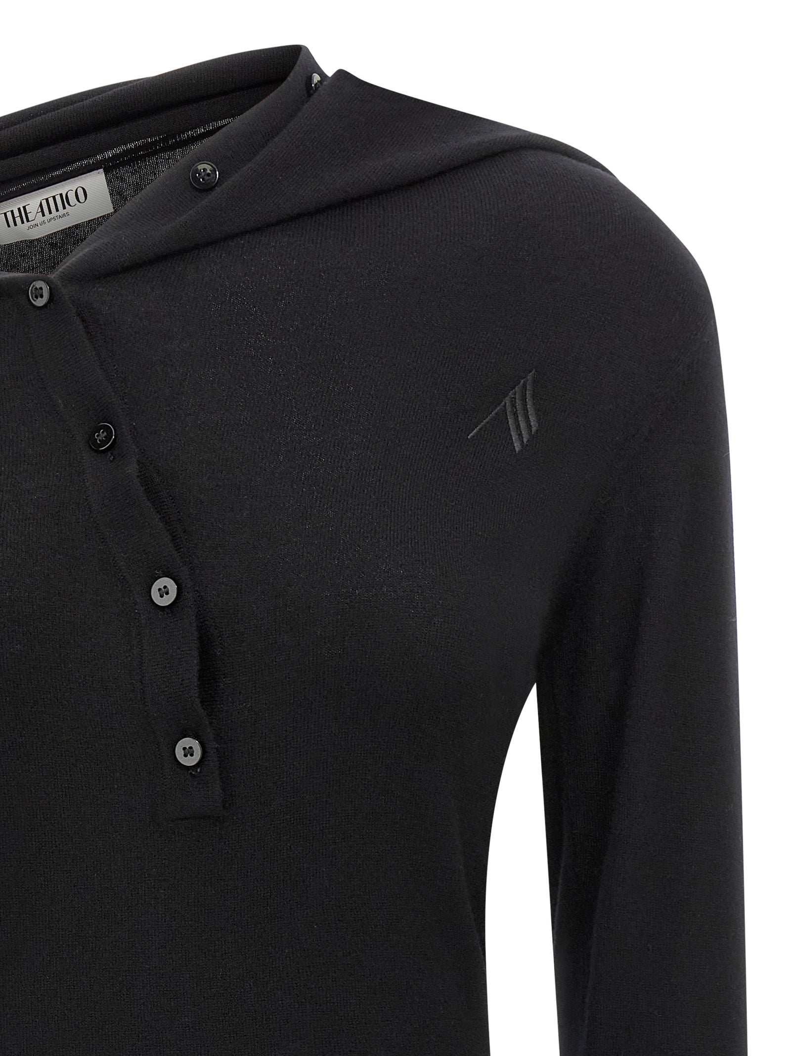 Black Virgin Wool Short Dress