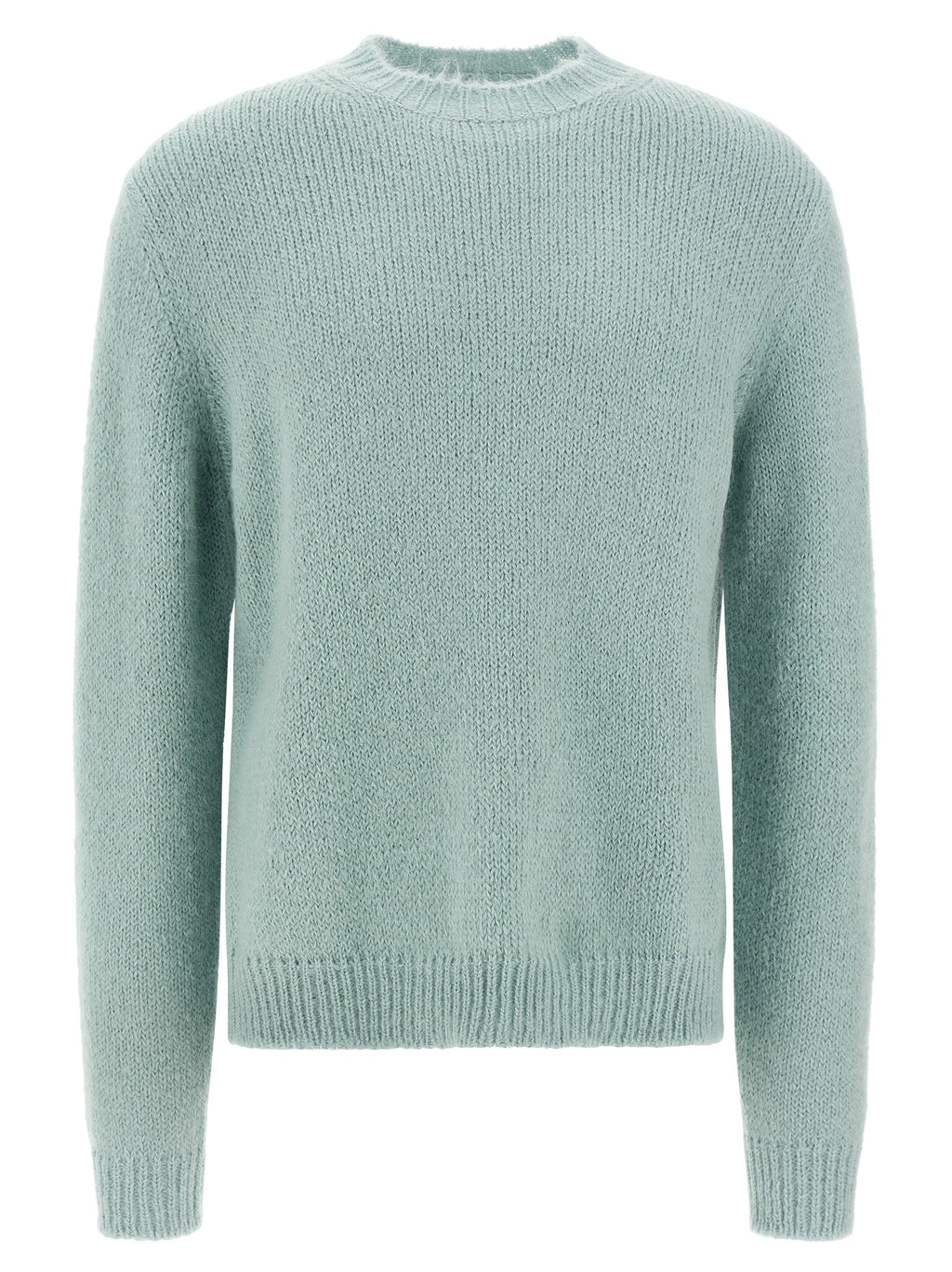 Blue Alpaca Leather Cardigan