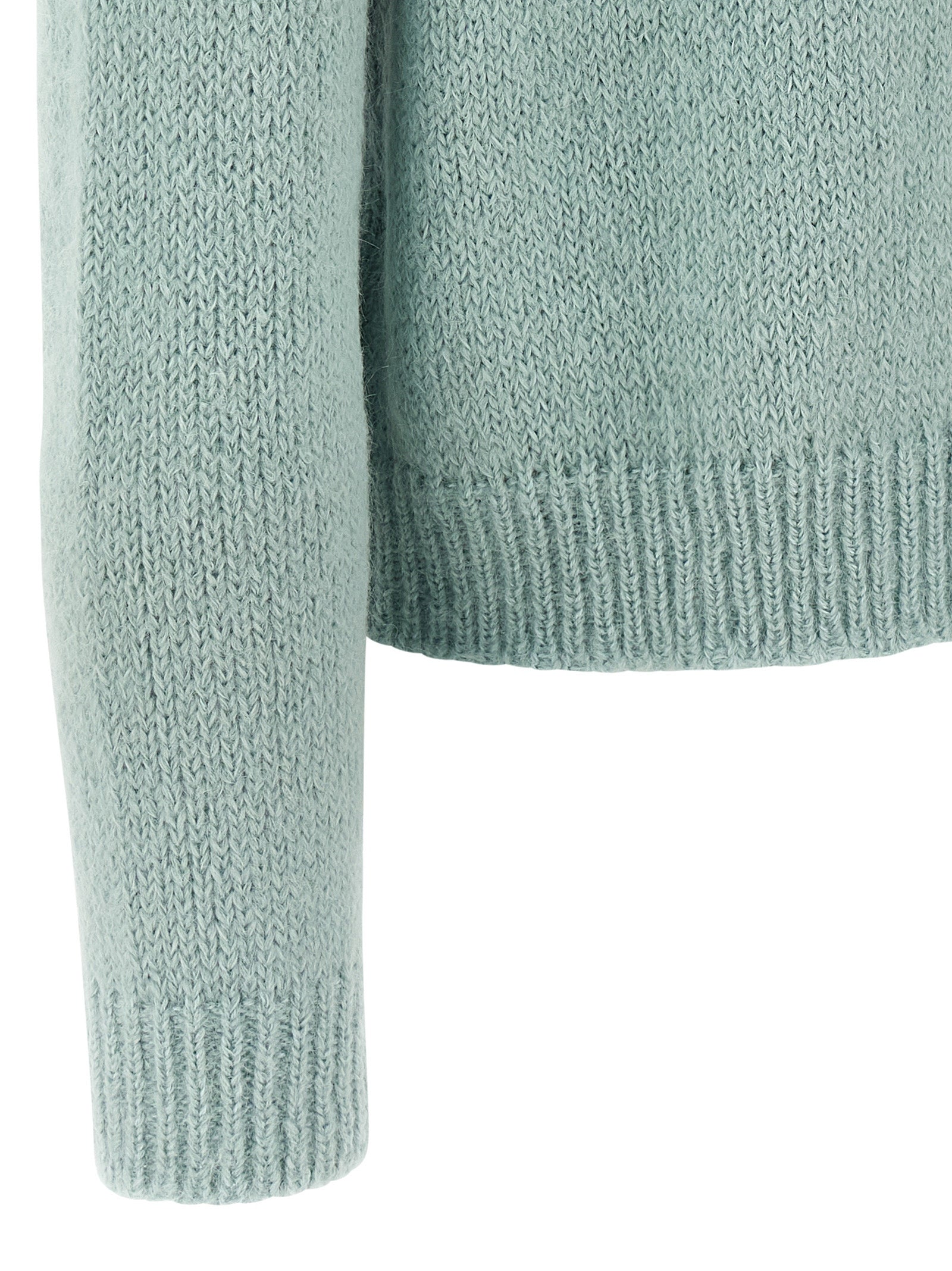Blue Alpaca Leather Cardigan