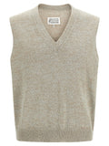Beige Cotton Sleeveles Sweater