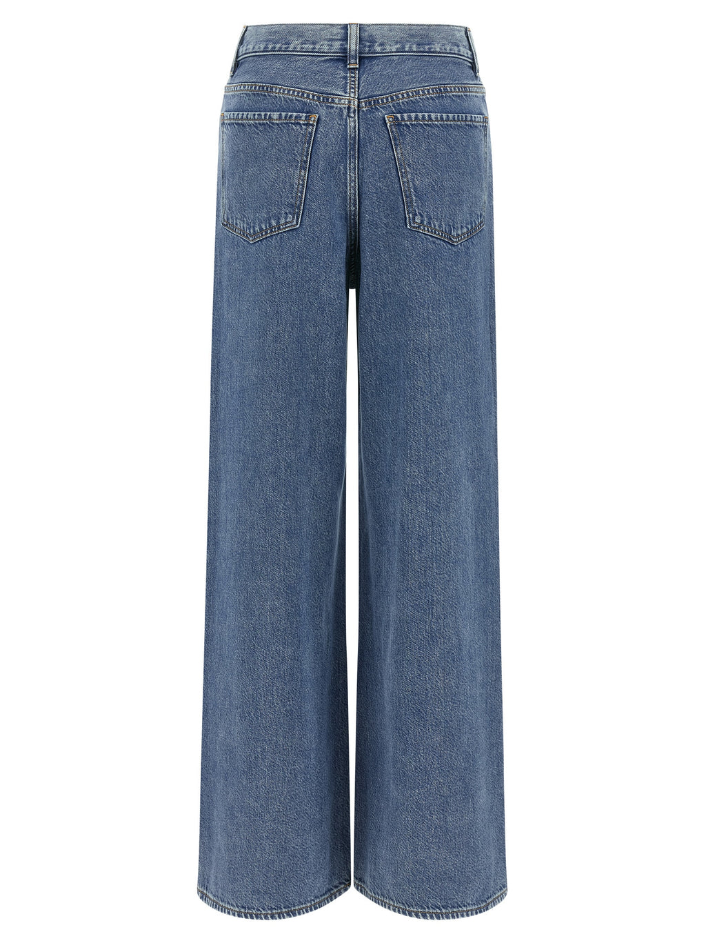 Blue Cotton High-Waisted Jean