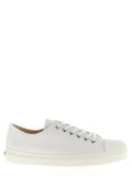 White Cotton Low Top Sneakers