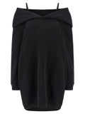 Black Cotton Short Dress
