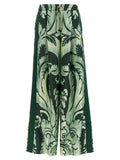 Bicolor Silk Casual Pants