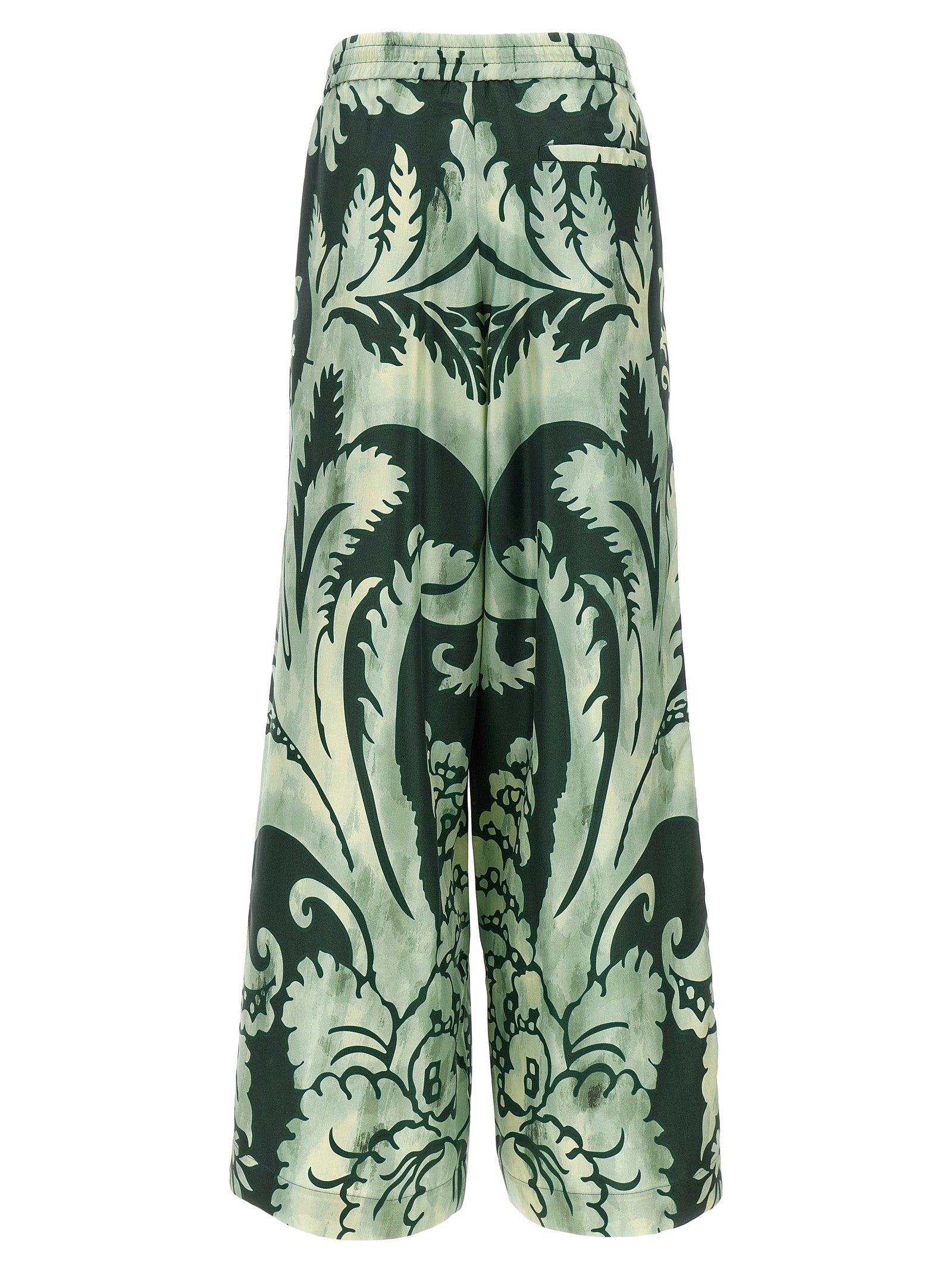 Bicolor Silk Casual Pants