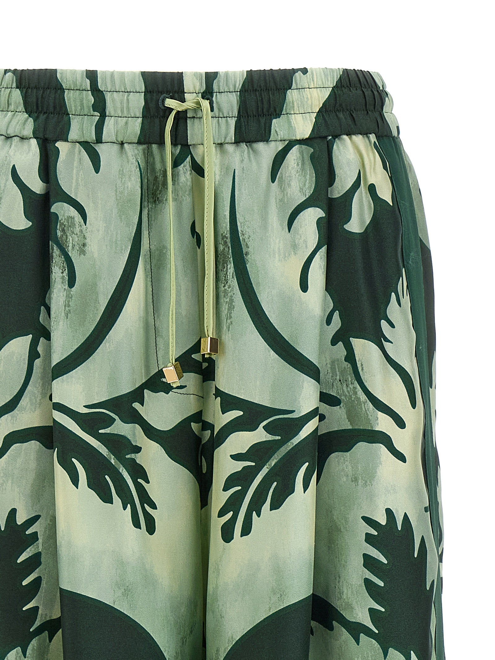 Bicolor Silk Casual Pants