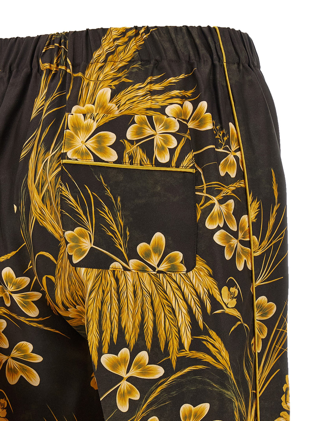 Multicolor Silk Casual Pants