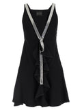 Black Viscose Short Dress