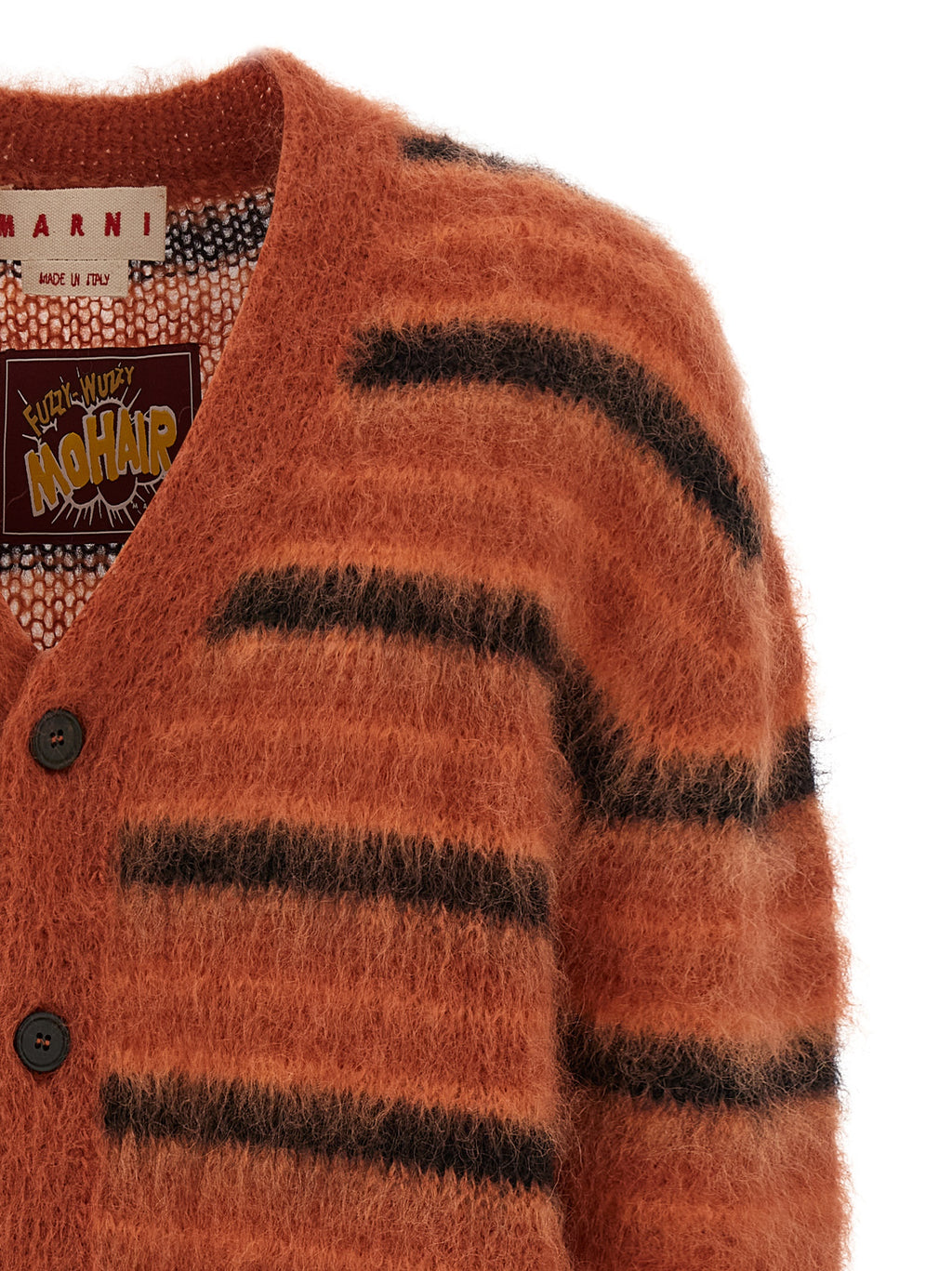 Orange Fabric Cardigan