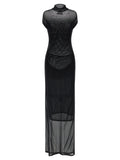 Black Polyamide Long Dress