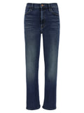 Blue Cotton Flared Jeans