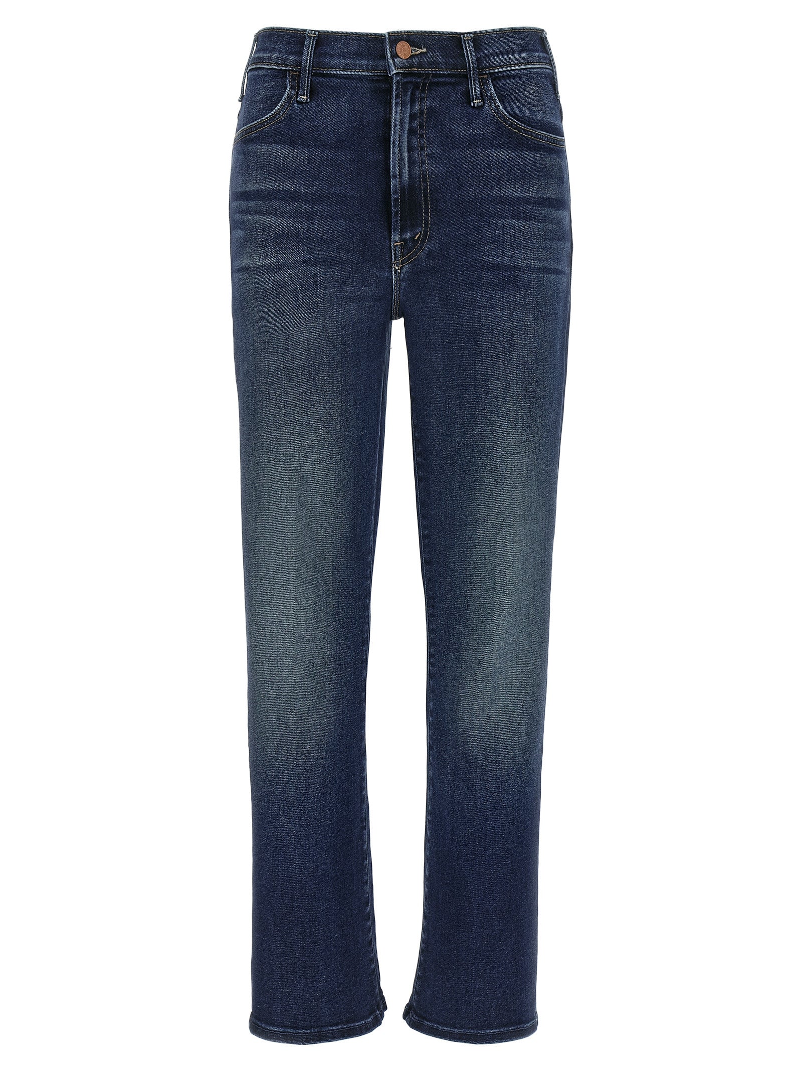 Blue Cotton Flared Jeans