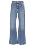 Blue Cotton High-Waisted Jean